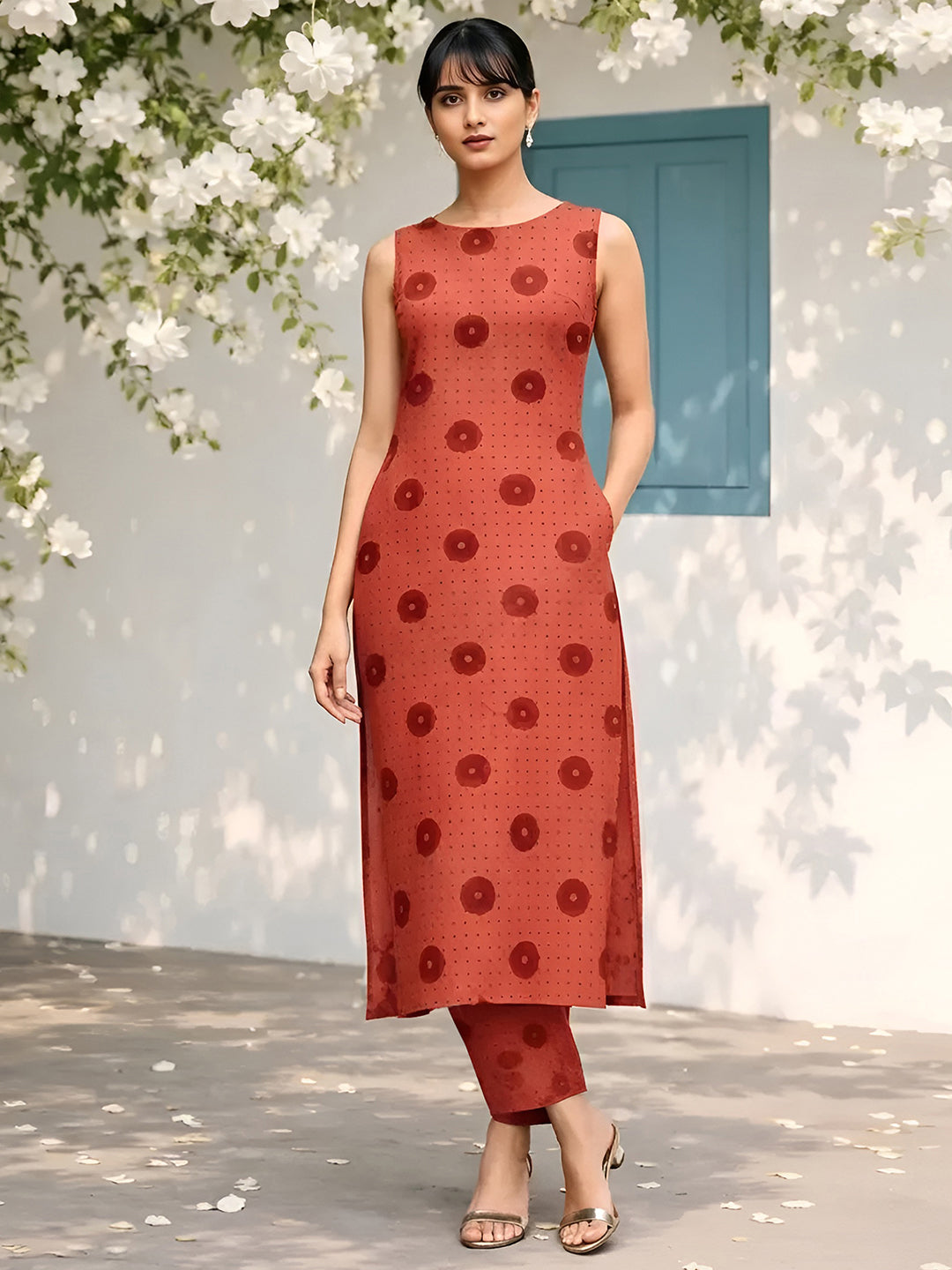 Scarlet Bloom Kurta Set