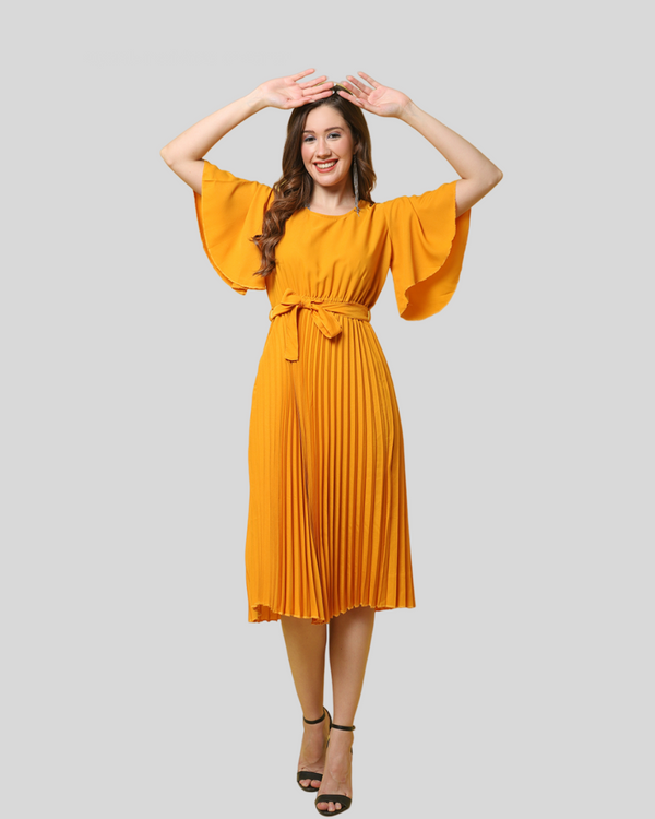 Mellow Yellow Pleated Maxi Dress