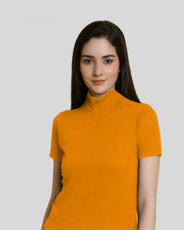 Sunset Yellow High Neck Top