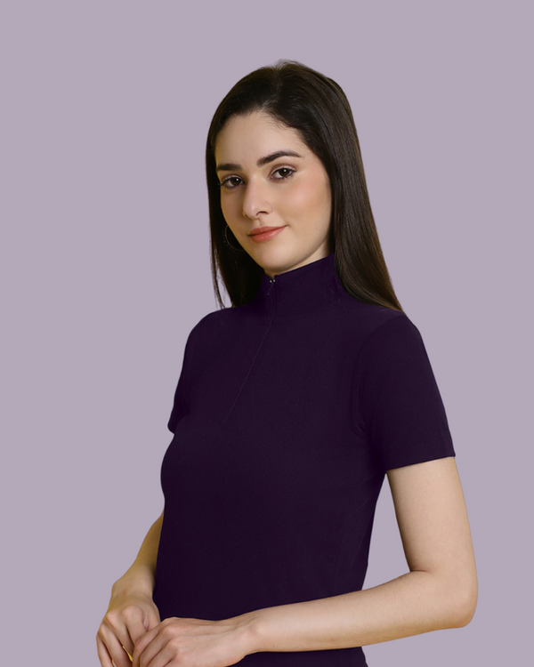 Midnight Indigo High Neck Top