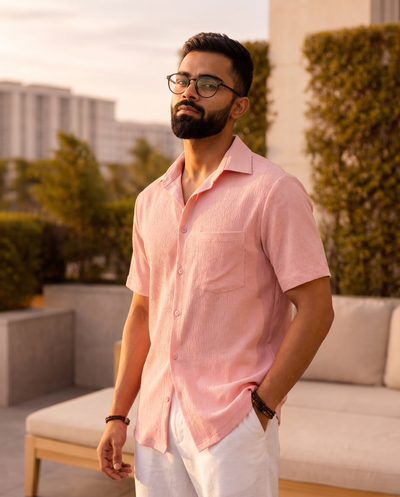 Gentle Pink Textured Shirt