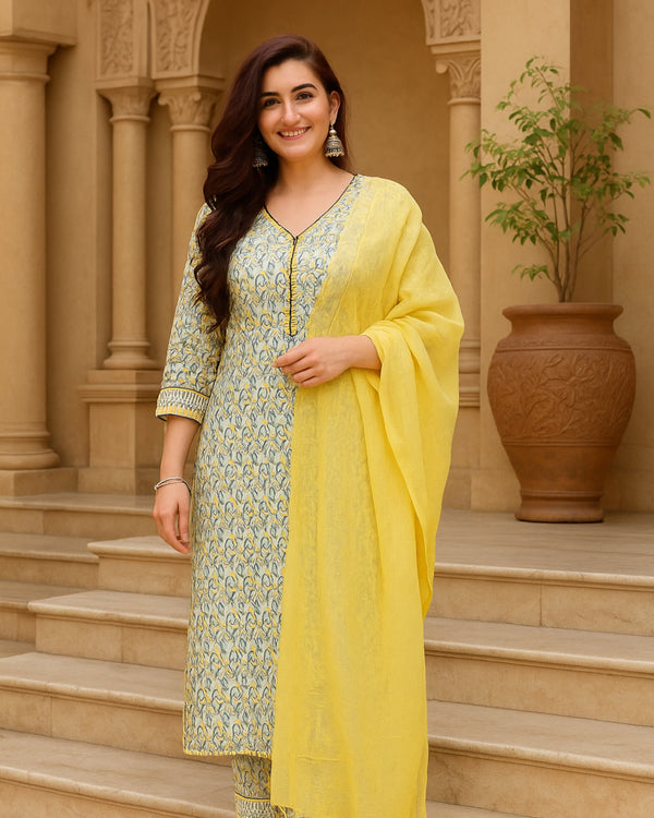 Yellow & White Fusion Set - Set of 3