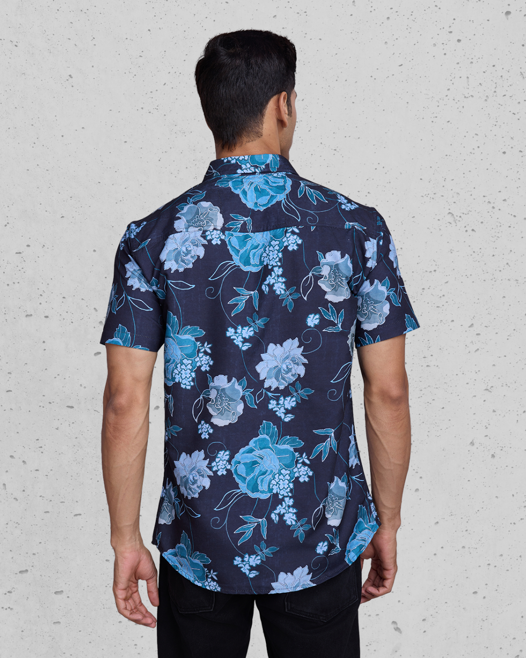 Blue Bloom Print Shirt
